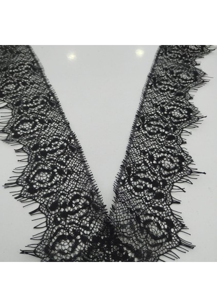Sakallı Dantel (Kod A157-1) Eni 5 cm En 1 Adet 3 Metre Siyah -Elbise-Iç Çamaşır-Abiye-Dıy