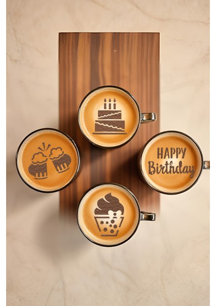 Kahve Şablonu, Kahve Süsleme Seti, Tatlı Süsleme Seti, 4'lü Set fırsatları