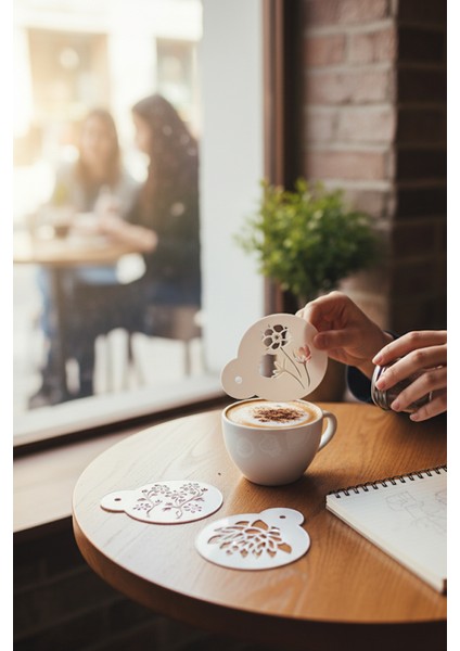 Kahve Şablonu, Kahve Süsleme Seti, Tatlı Süsleme Seti, 4'lü Set fiyatları