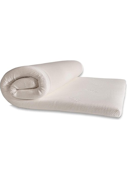 Tek Kişilik Ortopedik Yatak Koruyucu Ped 5 cm Lastikli Pamuk Örme Visco Sünger Beyaz