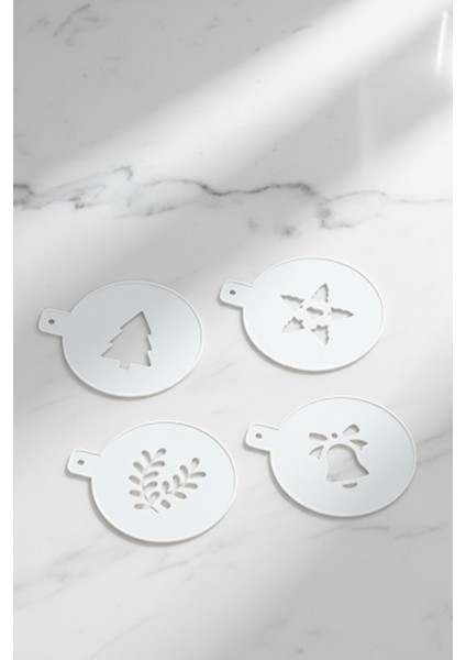 Kahve Şablonu, Kahve Süsleme Seti, Tatlı Süsleme Seti, 4'lü Set modelleri