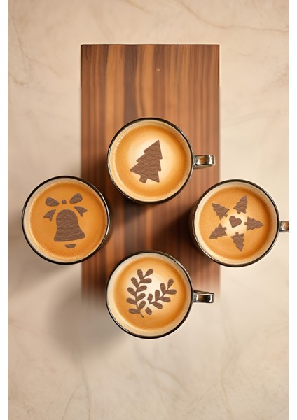 Kahve Şablonu, Kahve Süsleme Seti, Tatlı Süsleme Seti, 4'lü Set indirimleri