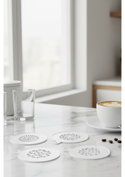 Kahve Şablonu, Kahve Süsleme Seti, Tatlı Süsleme Seti, 4'lü Set fırsatları