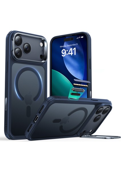 Apple iPhone 17 Pro Classic Hybrid Magsafe Standlı Kılıf - Kamera Kontrol Buton