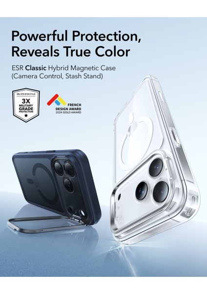 Apple iPhone 17 Pro Classic Hybrid Magsafe Standlı Kılıf - Kamera Kontrol Buton