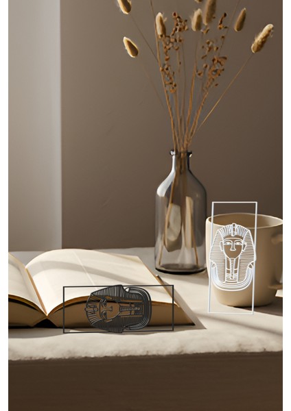 Antik Mısır Kitap Ayracı, Modern Tasarım, Hafif ve Şık 2’li, Siyah ve Beyazın Modern Uyumu