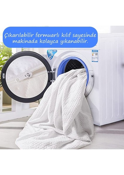 Tek Kişilik Ortopedik Yatak Koruyucu Ped 5 cm Lastikli Pamuk Örme Visco Sünger Beyaz