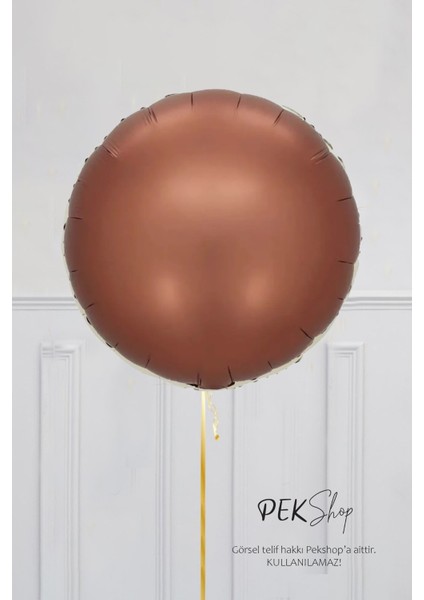 Retro Kahve Yuvarlak Folyo Balon 18INÇ