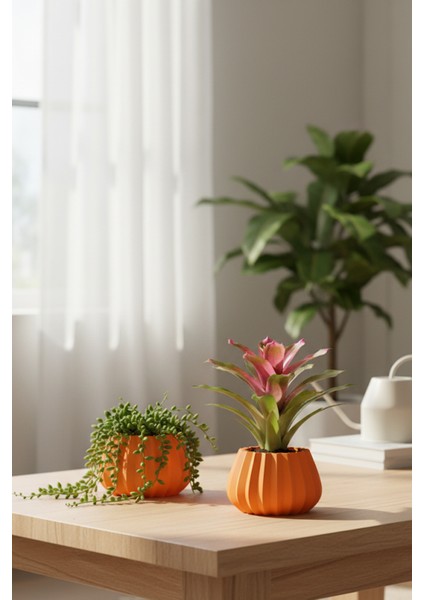 2’li Modern Saksı Seti, Dekoratif Saksı, Minimalist Saksı, Yeşil, 12CM indirimleri
