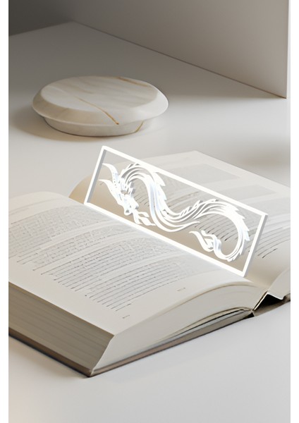 Ejderha Kitap Ayracı, Modern Tasarım, Hafif ve Şık 2’li, Siyah ve Beyazın Modern Uyumu fiyatları