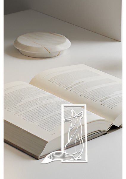 Tilki Kitap Ayracı, Modern Tasarım, Hafif ve Şık 2’li, Siyah ve Beyazın Modern Uyumu modelleri