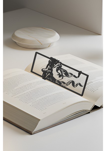 Medusa Kitap Ayracı, Modern Tasarım, Hafif ve Şık 2’li, Siyah ve Beyazın Modern Uyumu modelleri