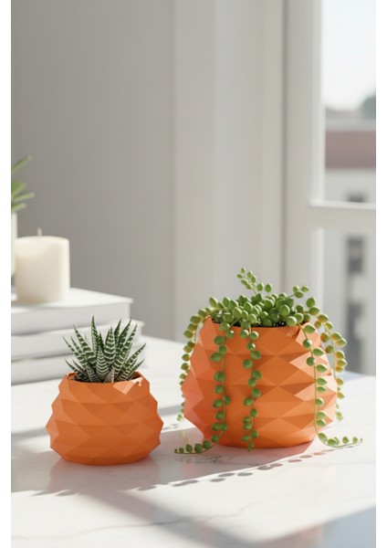2’li Modern Saksı Seti, Dekoratif Saksı, Minimalist Saksı, Beyaz, 12CM fırsatları