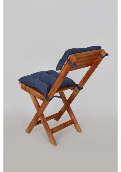 Ahşap Katlanabilir Sandalye – Lacivert Minderli Bahçe ve Balkon Sandalyesi (Montajsız) modelleri