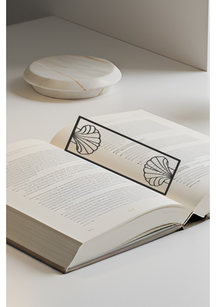 Istiridye Kitap Ayracı, Modern Tasarım, Hafif ve Şık 2’li, Siyah ve Beyazın Modern Uyumu modelleri