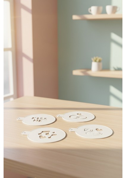 Kahve Şablonu, Kahve Süsleme Seti, Tatlı Süsleme Seti, 4'lü Set fırsatları