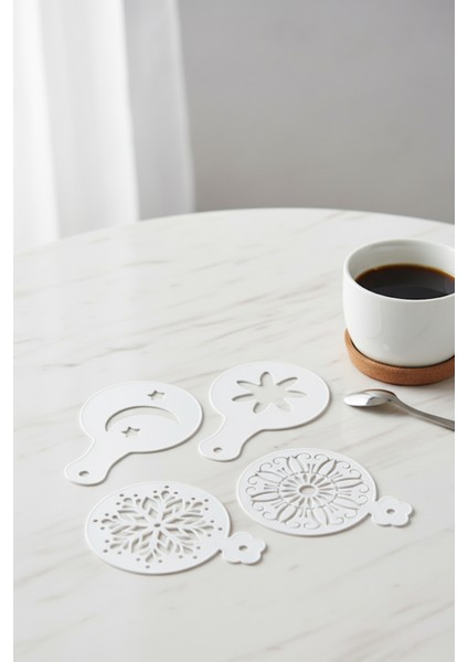 Kahve Şablonu, Kahve Süsleme Seti, Tatlı Süsleme Seti, 4'lü Set fiyatları