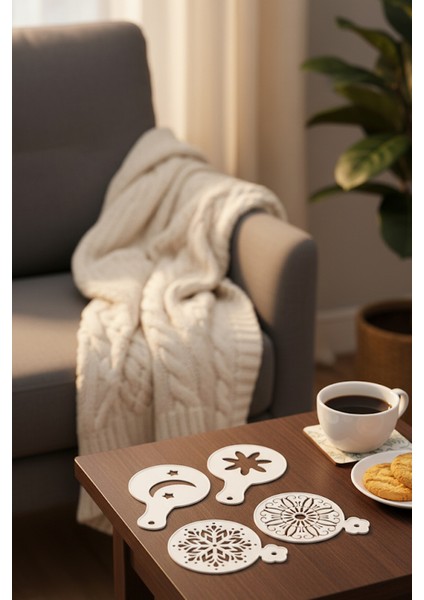 Kahve Şablonu, Kahve Süsleme Seti, Tatlı Süsleme Seti, 4'lü Set fırsatları