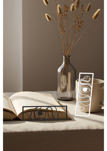 Göz Kitap Ayracı, Modern Tasarım, Hafif ve Şık 2’li, Siyah ve Beyazın Modern Uyumu