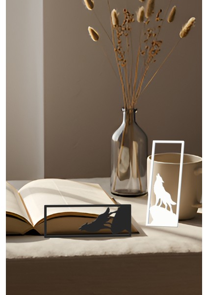 Kurt Kitap Ayracı, Modern Tasarım, Hafif ve Şık 2’li, Siyah ve Beyazın Modern Uyumu