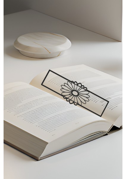 Papatya Kitap Ayracı, Modern Tasarım, Hafif ve Şık 2’li, Siyah ve Beyazın Modern Uyumu modelleri