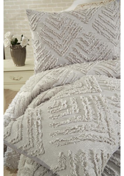 Pine 3 Parça Çift Kişilik Pike Takımı Gri fiyatları