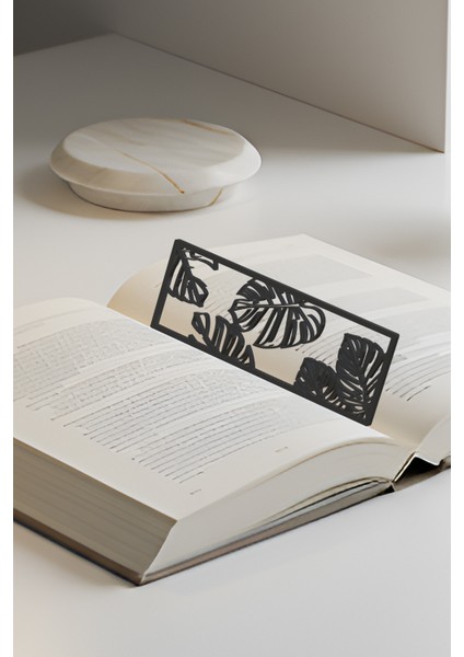 Yapraklar Kitap Ayracı, Modern Tasarım, Hafif ve Şık 2’li, Siyah ve Beyazın Modern Uyumu fiyatları