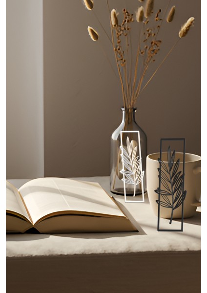 Iğde Kitap Ayracı, Modern Tasarım, Hafif ve Şık 2’li, Siyah ve Beyazın Modern Uyumu