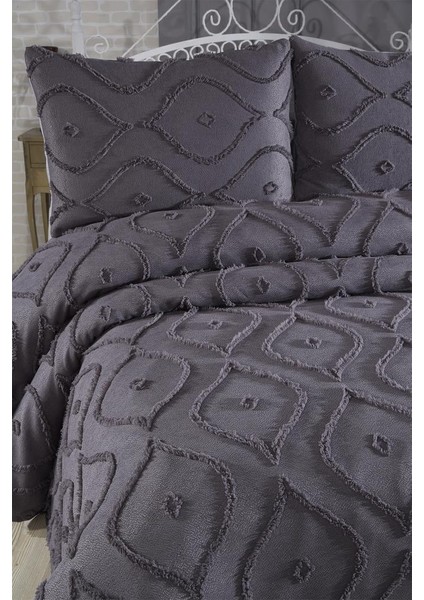 Pirot 3 Parça Çift Kişilik Pike Takımı Antrasit fiyatları