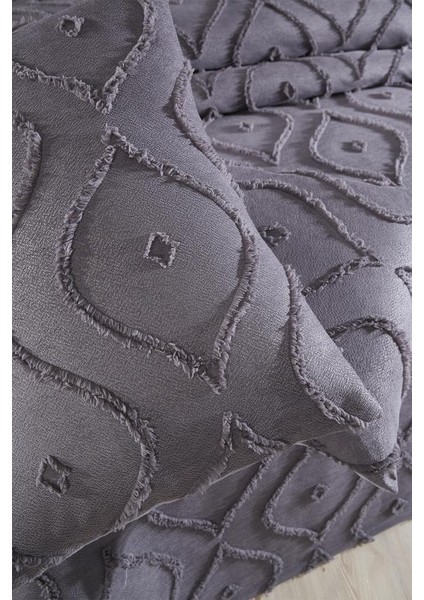 Pirot 3 Parça Çift Kişilik Pike Takımı Antrasit indirimleri