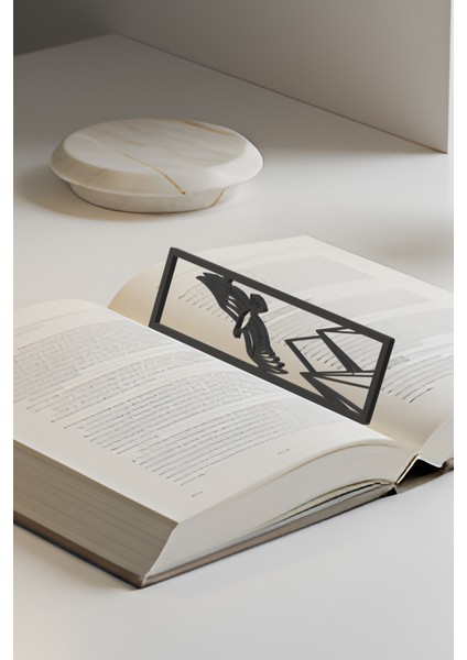 Kartal Kitap Ayracı, Modern Tasarım, Hafif ve Şık 2’li, Siyah ve Beyazın Modern Uyumu modelleri