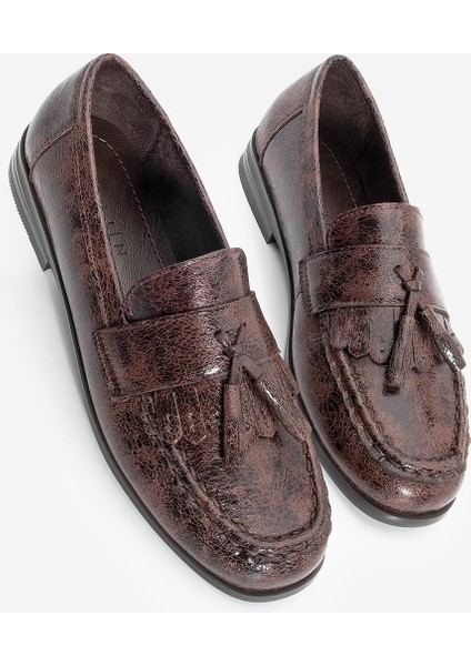 Kadın Loafer Püsküllü Günlük Ayakkabı Loriza Kahve