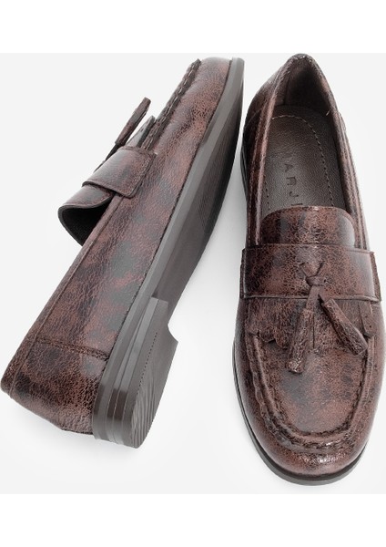 Kadın Loafer Püsküllü Günlük Ayakkabı Loriza Kahve