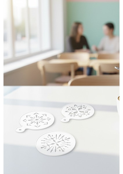 Kahve Şablonu, Kahve Süsleme Seti, Tatlı Süsleme Seti, 4'lü Set modelleri