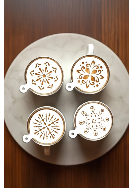 Kahve Şablonu, Kahve Süsleme Seti, Tatlı Süsleme Seti, 4'lü Set fırsatları