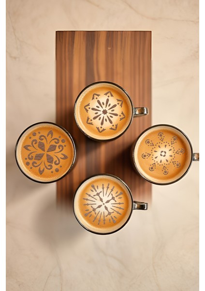 Kahve Şablonu, Kahve Süsleme Seti, Tatlı Süsleme Seti, 4'lü Set indirimleri