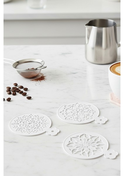 Kahve Şablonu, Kahve Süsleme Seti, Tatlı Süsleme Seti, 4'lü Set modelleri