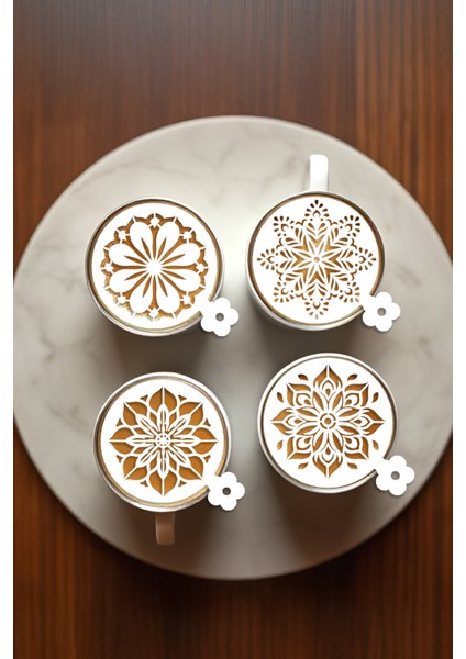 Kahve Şablonu, Kahve Süsleme Seti, Tatlı Süsleme Seti, 4'lü Set fırsatları
