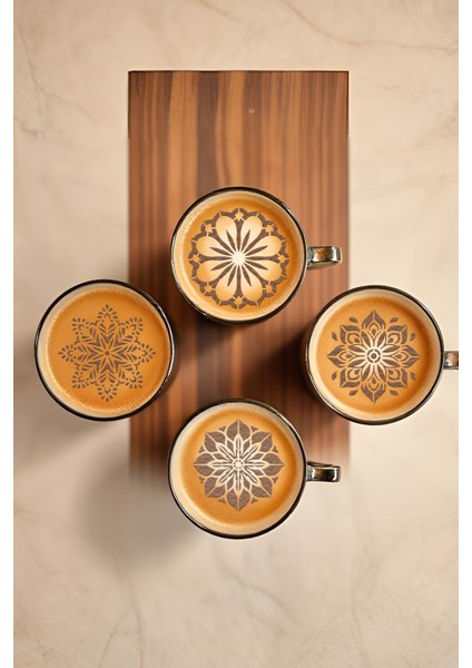 Kahve Şablonu, Kahve Süsleme Seti, Tatlı Süsleme Seti, 4'lü Set indirimleri