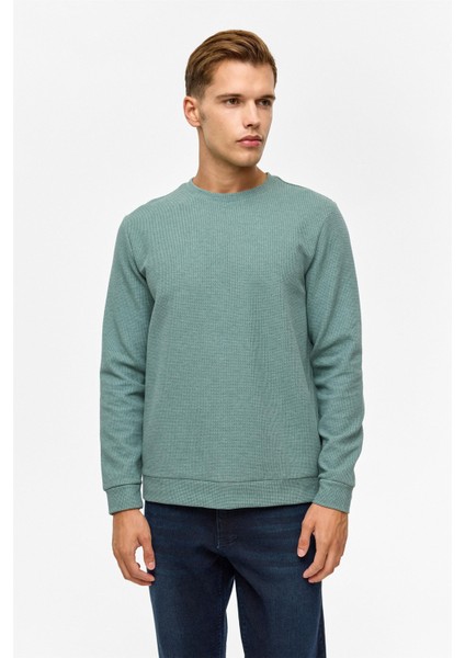 Haki Regular Düz Bisiklet Yaka Sweatshirt fiyatları