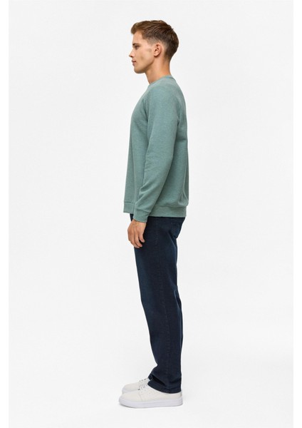 Haki Regular Düz Bisiklet Yaka Sweatshirt indirimleri