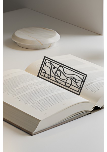 Soyut Çizgiler Kitap Ayracı, Modern Tasarım, Hafif ve Şık 2’li, Siyah ve Beyazın Modern Uyumu modelleri