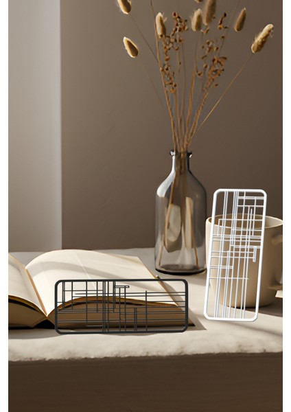 Çizgiler Kitap Ayracı, Modern Tasarım, Hafif ve Şık 2’li, Siyah ve Beyazın Modern Uyumu