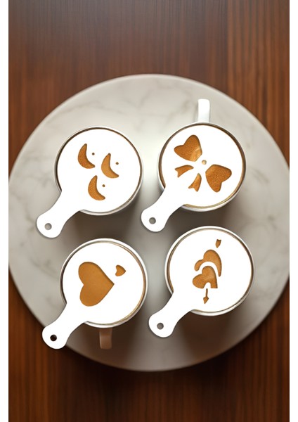 Kahve Şablonu, Kahve Süsleme Seti, Tatlı Süsleme Seti, 4'lü Set fırsatları