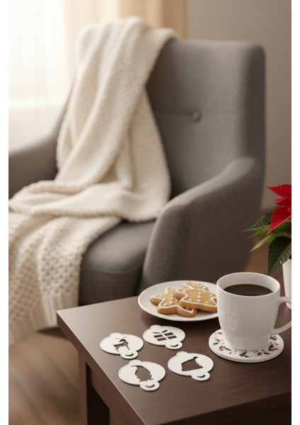 Kahve Şablonu, Kahve Süsleme Seti, Tatlı Süsleme Seti, 4'lü Set modelleri