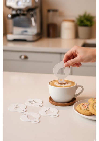 Kahve Şablonu, Kahve Süsleme Seti, Tatlı Süsleme Seti, 4'lü Set indirimleri