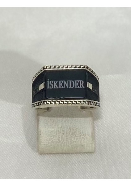 Kişiye Özel Isimli Gümüş Erkek Yüzük