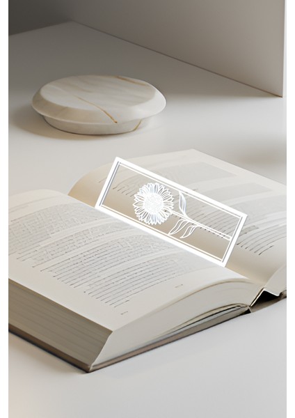 Ay Çiçeği Kitap Ayracı, Modern Tasarım, Hafif ve Şık 2’li, Siyah ve Beyazın Modern Uyumu modelleri