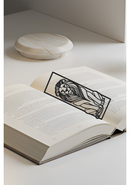 Aslan Kitap Ayracı, Modern Tasarım, Hafif ve Şık 2’li, Siyah ve Beyazın Modern Uyumu modelleri