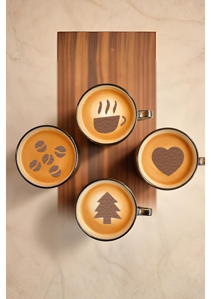 Kahve Şablonu, Kahve Süsleme Seti, Tatlı Süsleme Seti, 4'lü Set indirimleri